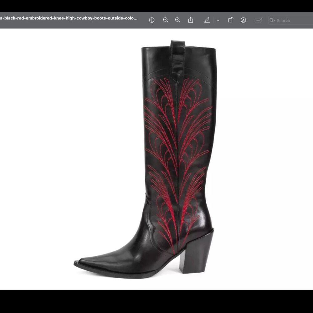 Western Punk  Anjelica Embroidered Knee-High Cowboy Boots